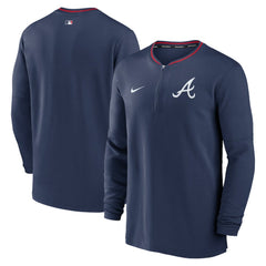 Navy Atlanta Braves Nike Authentic Collection Performance Half-Zip Top