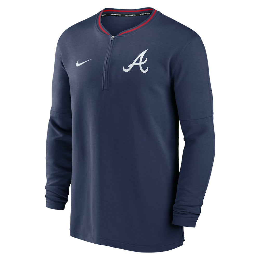 Navy Atlanta Braves Nike Authentic Collection Performance Half-Zip Top