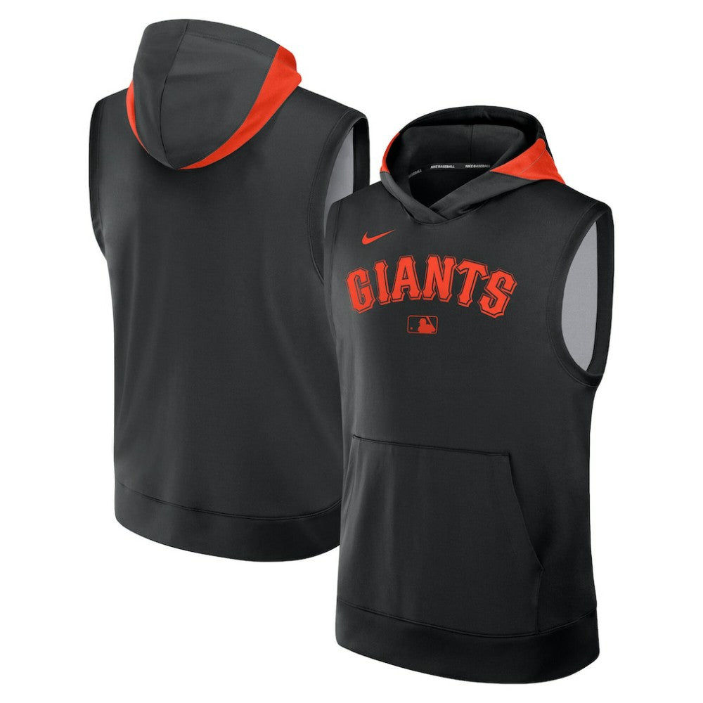 Black San Francisco Giants Nike Authentic Collection Dri-FIT Sleeveless Hoodie