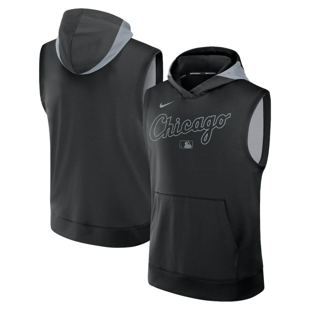 Black Chicago White Sox Nike Authentic Collection Dri-FIT Sleeveless Hoodie
