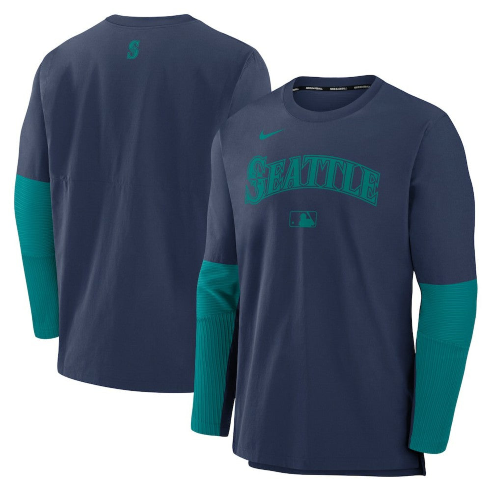 Navy/Teal Seattle Mariners Nike Authentic Collection Player Dri-FIT Lightweight Pullover