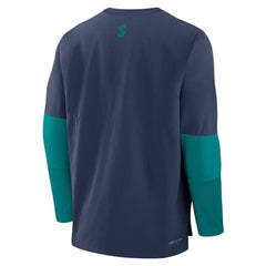Navy/Teal Seattle Mariners Nike Authentic Collection Player Dri-FIT Lightweight Pullover