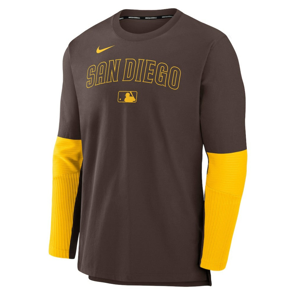 Brown/Gold San Diego Padres Nike Authentic Collection Player Dri-FIT Lightweight Pullover