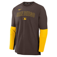 Brown/Gold San Diego Padres Nike Authentic Collection Player Dri-FIT Lightweight Pullover
