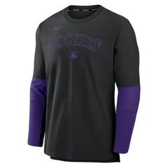 Black/Purple Colorado Rockies Nike Authentic Collection Player Dri-FIT Lightweight Pullover