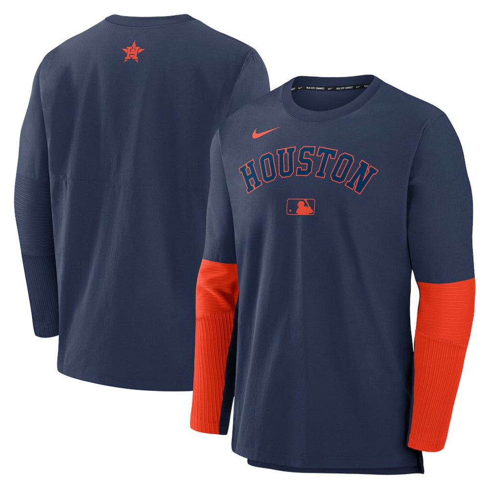 Navy/Orange Houston Astros Nike Authentic Collection Player Dri-FIT Lightweight Pullover