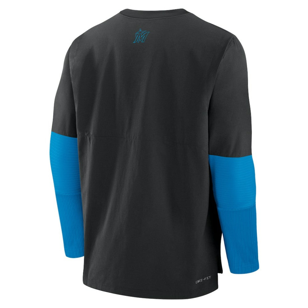 Black Miami Marlins Nike Authentic Collection Player Dri-FIT Lightweight Pullover
