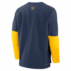 Navy/Gold Milwaukee Brewers Nike Authentic Collection Player Dri-FIT Lightweight Pullover