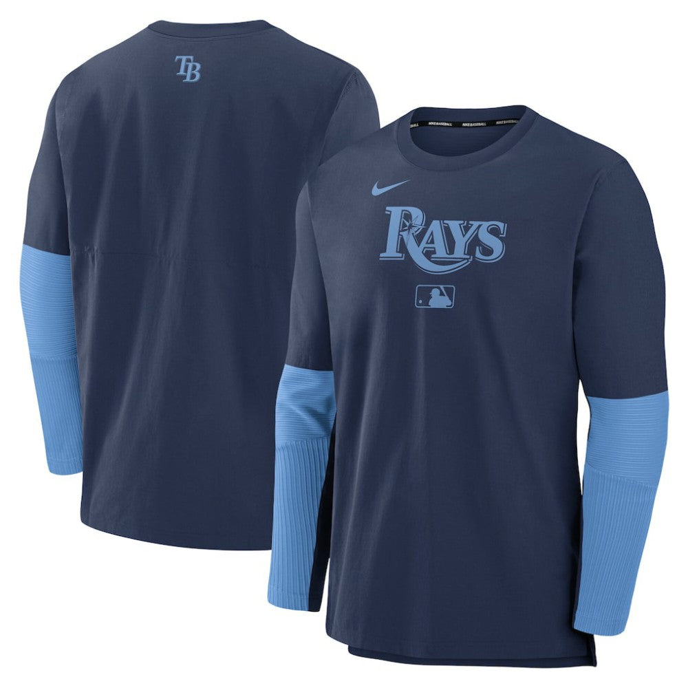 Navy/Light Blue Tampa Bay Rays Nike Authentic Collection Player Dri-FIT Lightweight Pullover