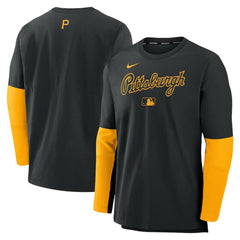 Black/Gold Pittsburgh Pirates Nike Authentic Collection Player Dri-FIT Lightweight Pullover