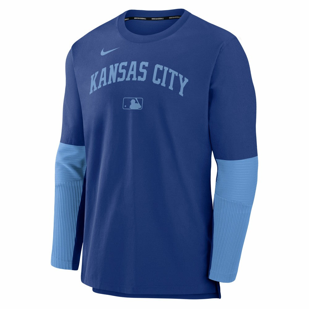 Royal/Light Blue Kansas City Royals Nike Authentic Collection Player Dri-FIT Lightweight Pullover