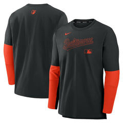 Black/Orange Baltimore Orioles Nike Authentic Collection Player Dri-FIT Lightweight Pullover
