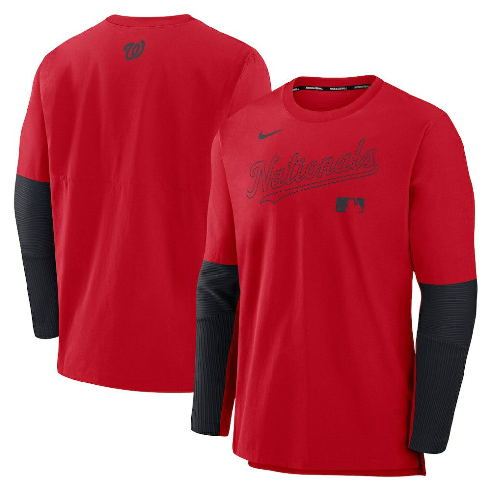 Red/Navy Washington Nationals Nike Authentic Collection Player Dri-FIT Lightweight Pullover