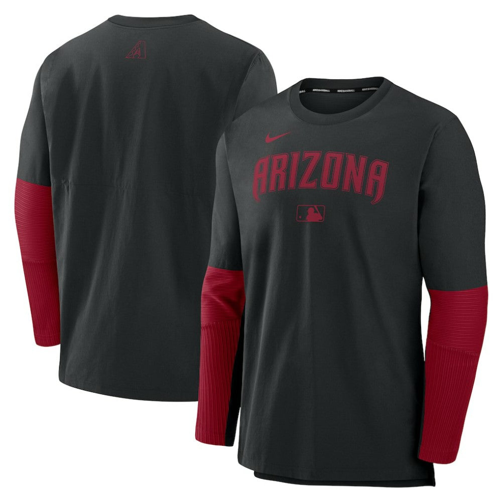 Black/Red Arizona Diamondbacks Nike Authentic Collection Player Dri-FIT Lightweight Pullover
