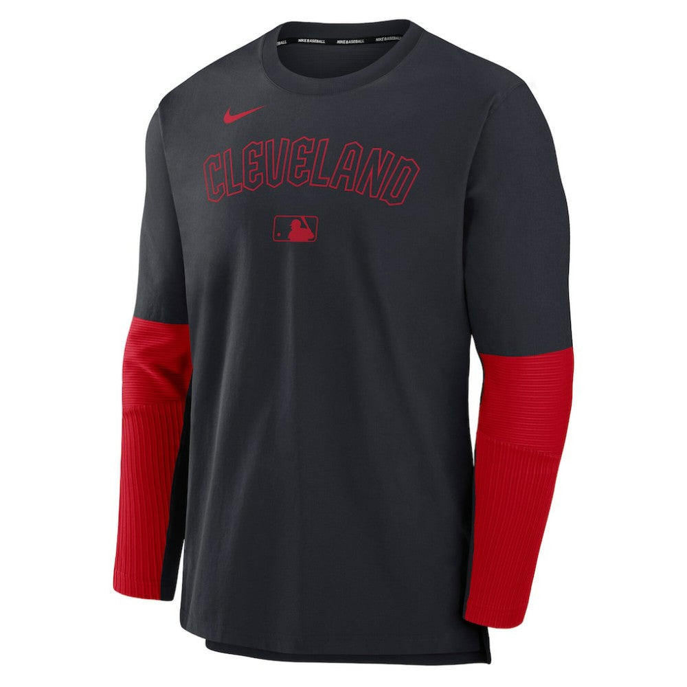 Navy/Red Cleveland Guardians Nike Authentic Collection Player Dri-FIT Lightweight Pullover