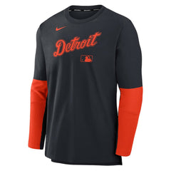 Navy/Orange Detroit Tigers Nike Authentic Collection Player Dri-FIT Lightweight Pullover