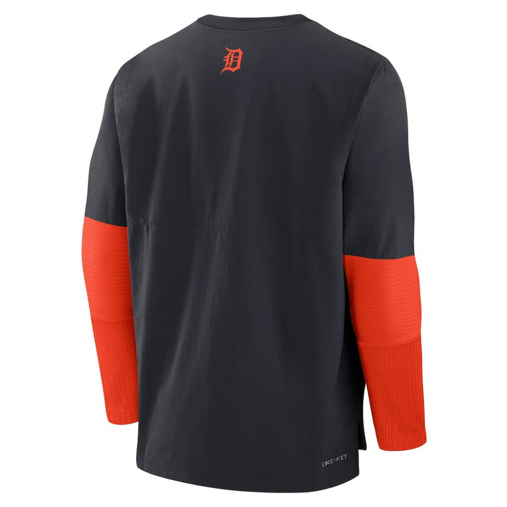 Navy/Orange Detroit Tigers Nike Authentic Collection Player Dri-FIT Lightweight Pullover