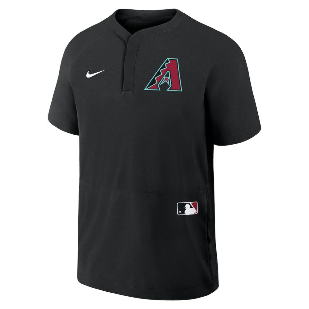 Black Arizona Diamondbacks Nike Authentic Collection Raglan Short Sleeve Windshirt