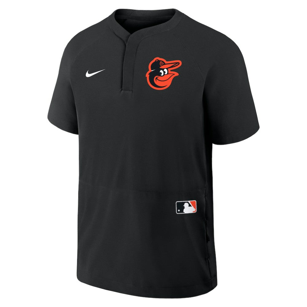 Black Baltimore Orioles Nike Authentic Collection Raglan Short Sleeve Windshirt