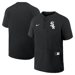 Black Chicago White Sox Nike Authentic Collection Raglan Short Sleeve Windshirt