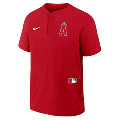 Red Los Angeles Angels Nike Authentic Collection Raglan Short Sleeve Windshirt