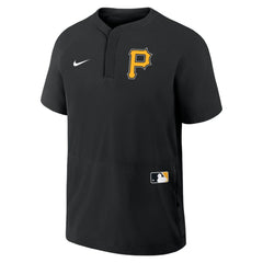 Black Pittsburgh Pirates Nike Authentic Collection Raglan Short Sleeve Windshirt