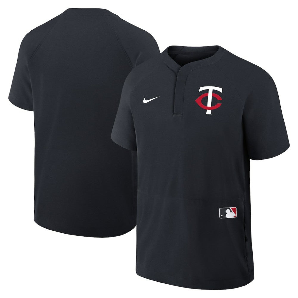 Navy Minnesota Twins Nike Authentic Collection Raglan Short Sleeve Windshirt