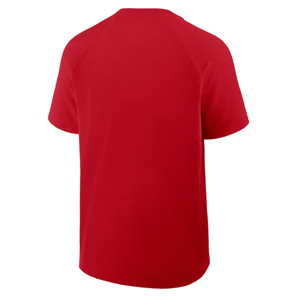 Red Philadelphia Phillies Nike Authentic Collection Raglan Short Sleeve Windshirt
