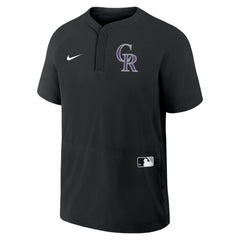 Black Colorado Rockies Nike Authentic Collection Raglan Short Sleeve Windshirt