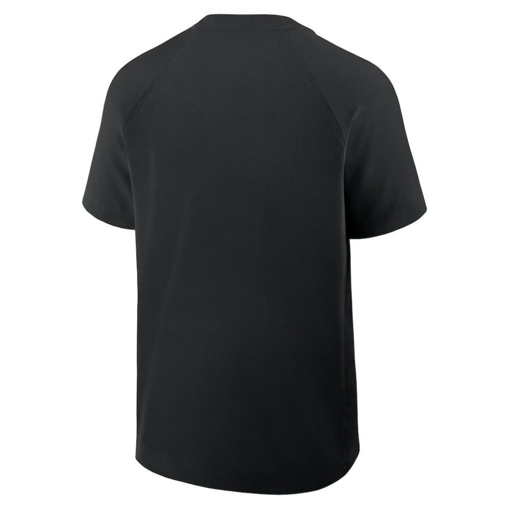 Black Colorado Rockies Nike Authentic Collection Raglan Short Sleeve Windshirt