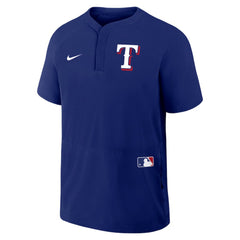 Royal Texas Rangers Nike Authentic Collection Raglan Short Sleeve Windshirt