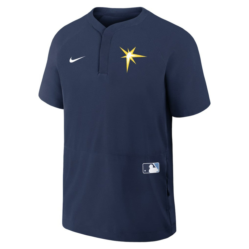 Navy Tampa Bay Rays Nike Authentic Collection Raglan Short Sleeve Windshirt