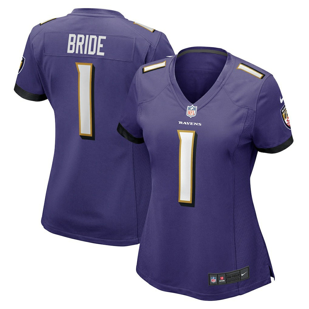 Number 1 Bride  Women's Game Jersey - Baltimore Ravens Jerseys