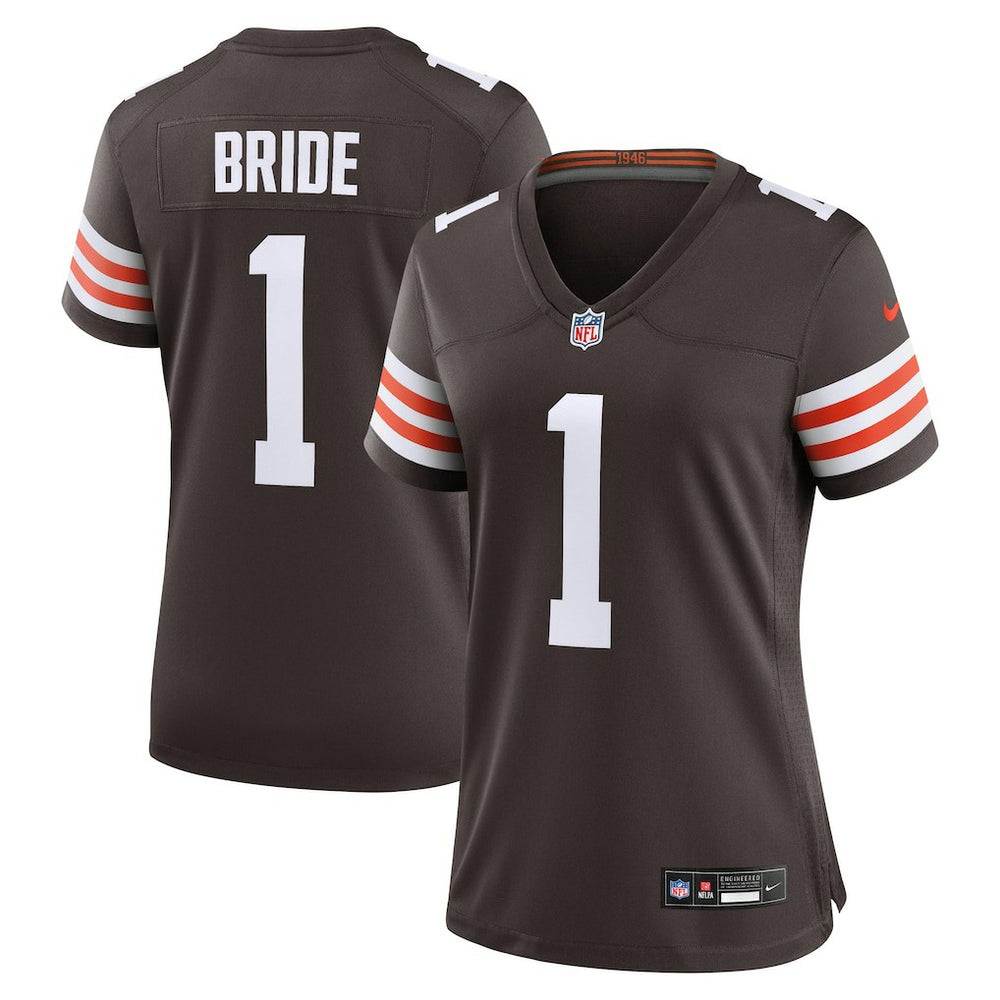 Number 1 Bride  Women's Game Jersey - Cleveland Browns Jerseys
