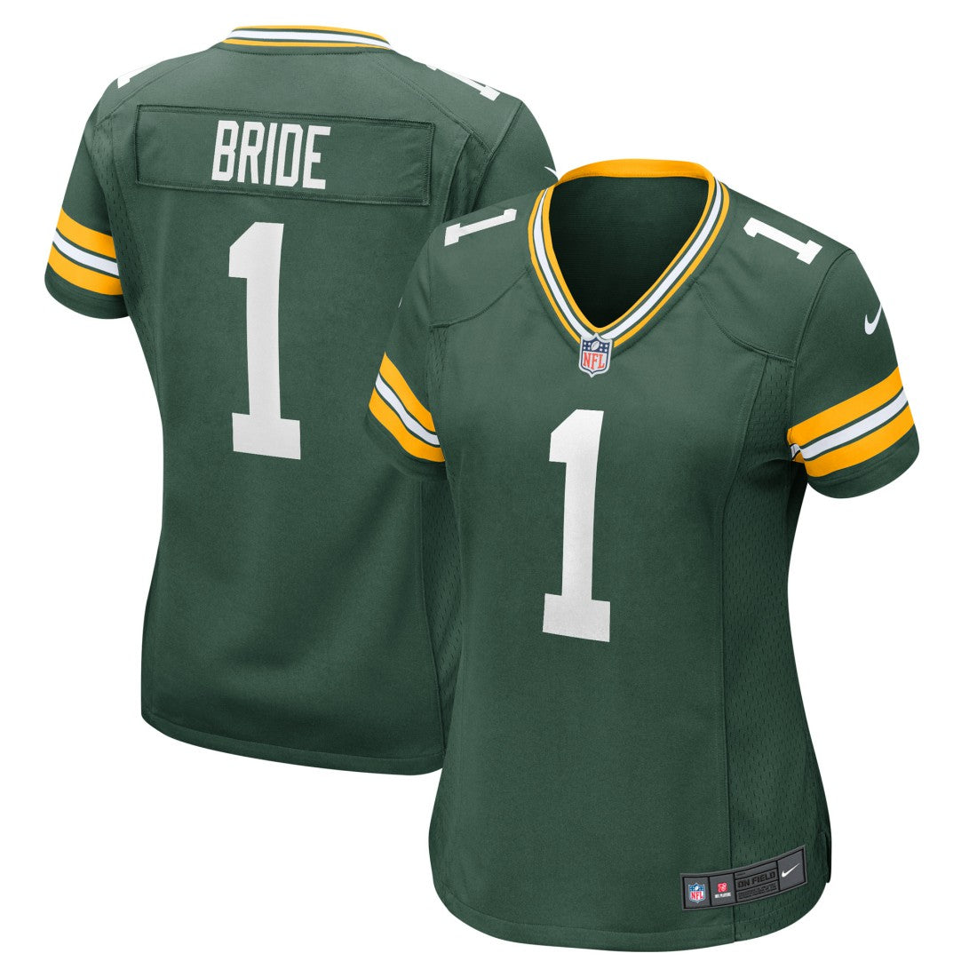 Number 1 Bride  Women's Game Jersey - Green Bay Packers Jerseys