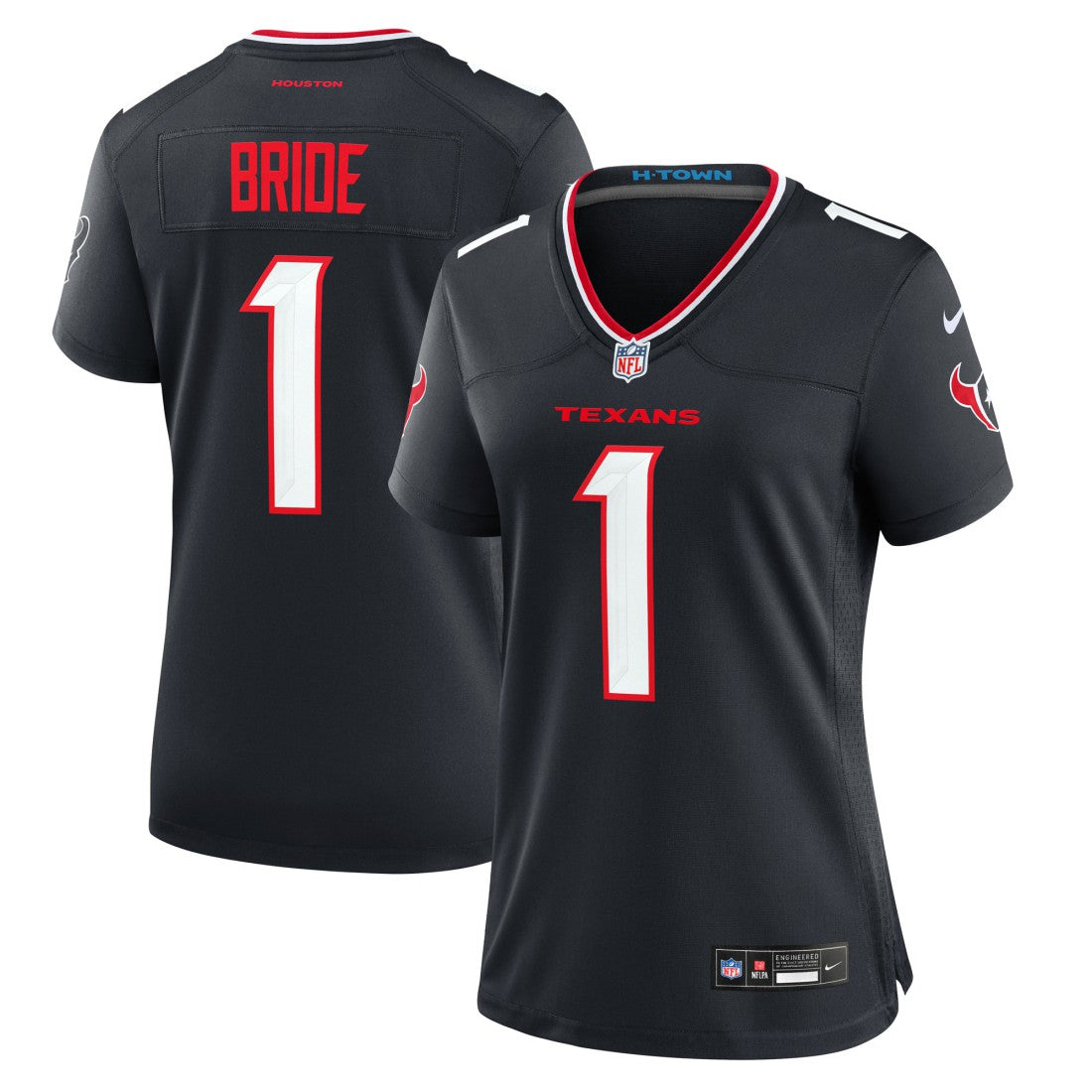 Number 1 Bride  Women's Game Jersey - Houston Texans Jerseys