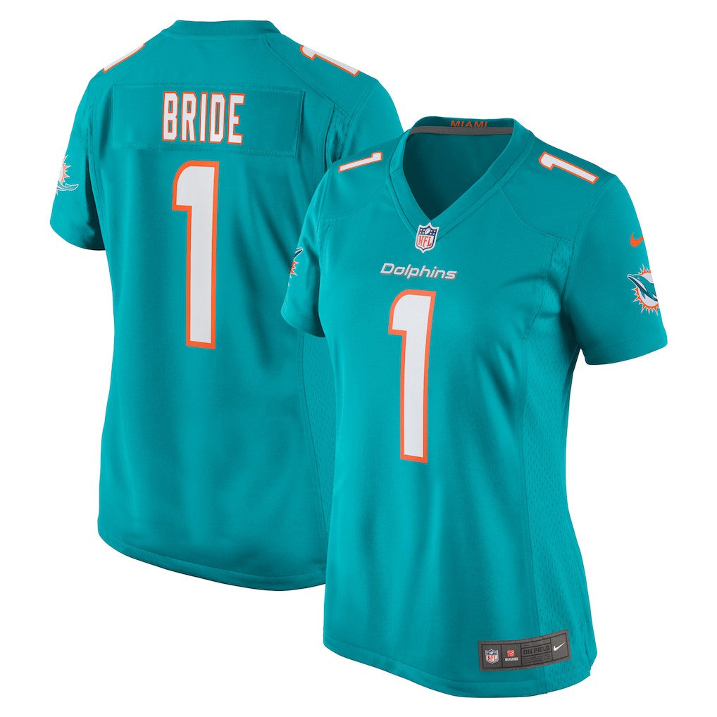 Number 1 Bride  Women's Game Jersey - Miami Dolphins Jerseys