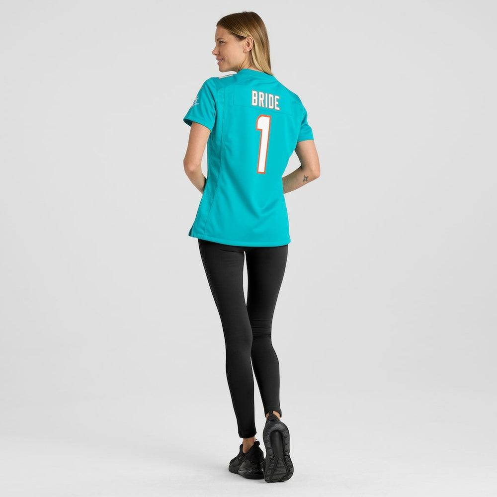 Number 1 Bride  Women's Game Jersey - Miami Dolphins Jerseys