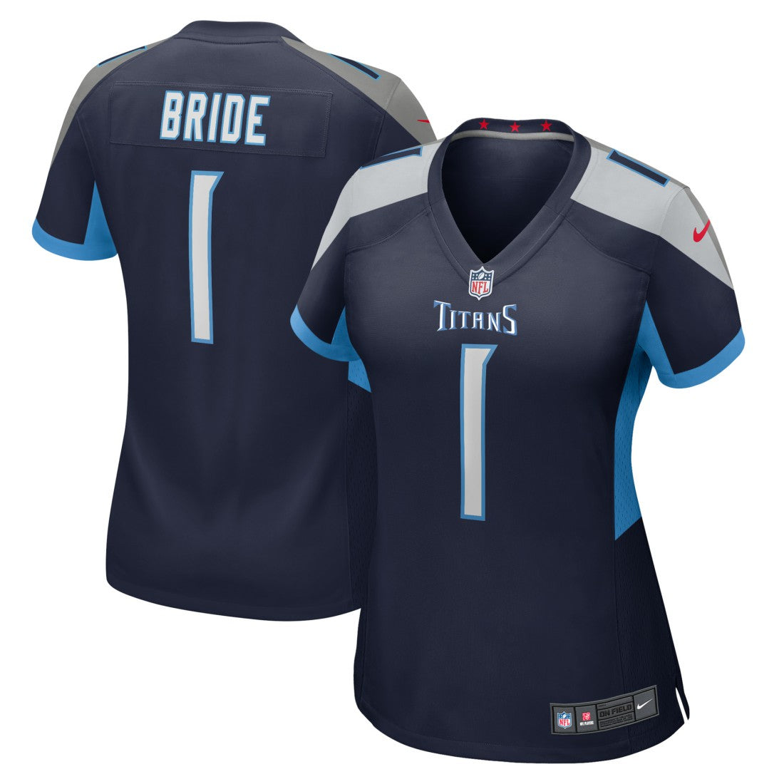Number 1 Bride  Women's Game Jersey - Tennessee Titans Jerseys