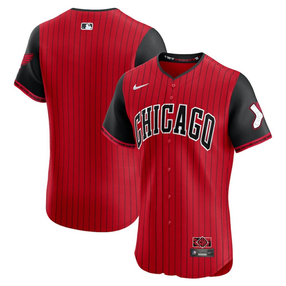 Red/Black Chicago White Sox Nike 2025 City Connect Elite Jersey