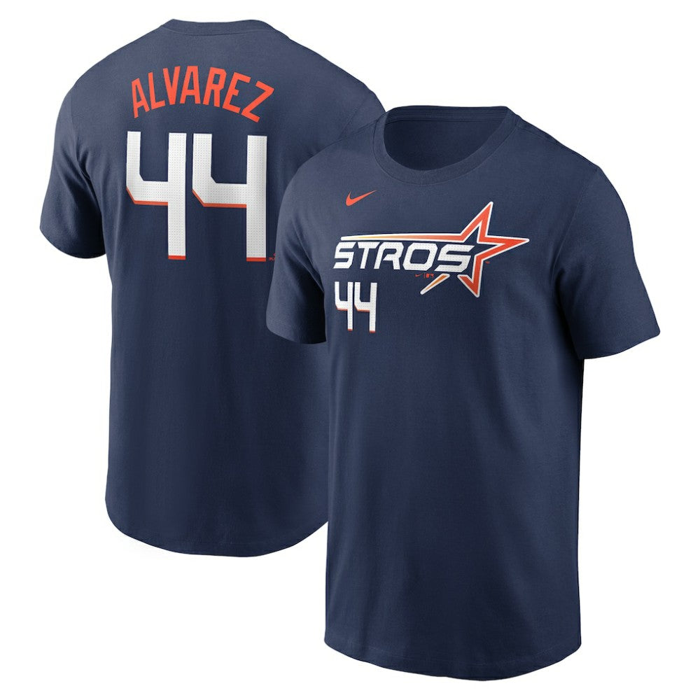 Navy Yordan Alvarez Houston Astros Nike 2025 City Connect Fuse Name & Number T-Shirt
