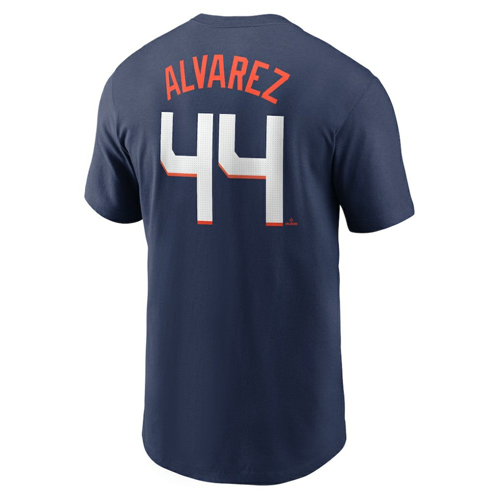 Navy Yordan Alvarez Houston Astros Nike 2025 City Connect Fuse Name & Number T-Shirt