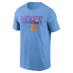 Light Blue Kris Bryant Colorado Rockies Nike 2025 City Connect Fuse Name & Number T-Shirt