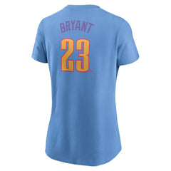 Light Blue Kris Bryant Colorado Rockies Nike Women's 2025 City Connect Fuse Name & Number T-Shirt