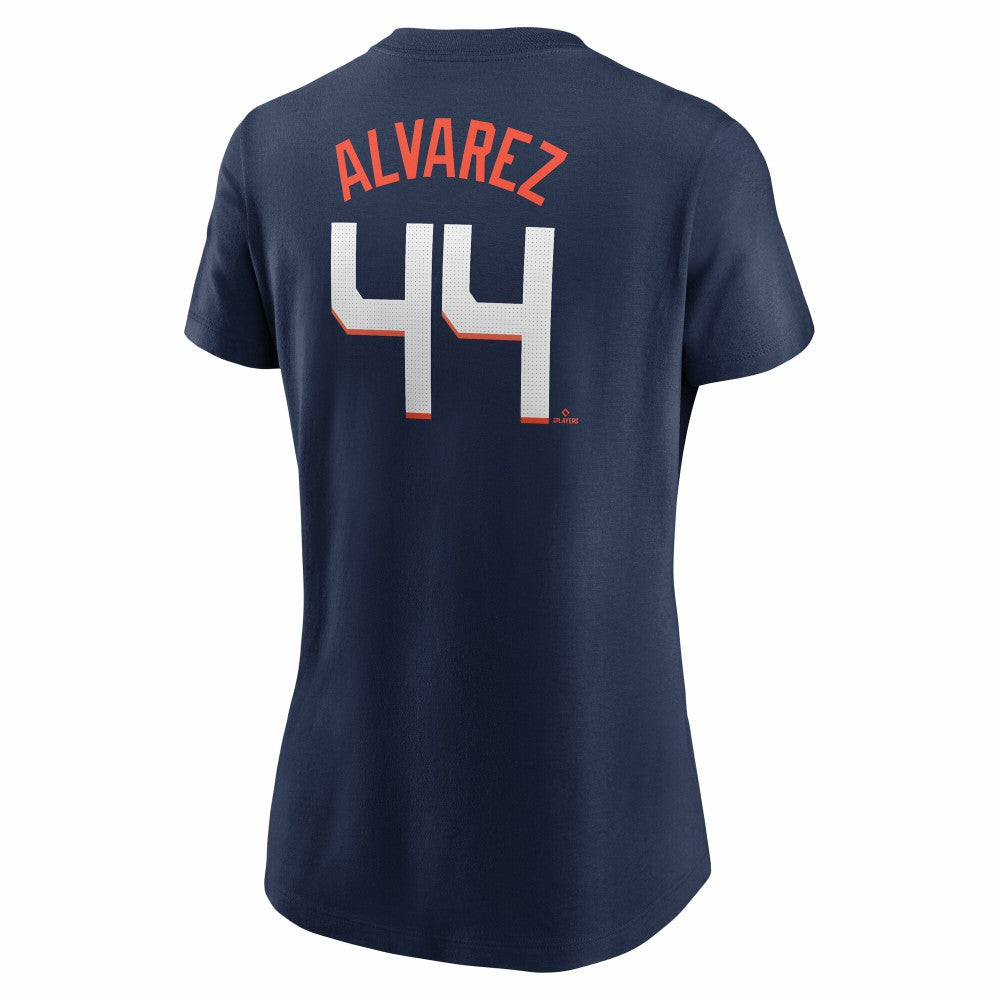 Navy Yordan Alvarez Houston Astros Nike Women's 2025 City Connect Fuse Name & Number T-Shirt