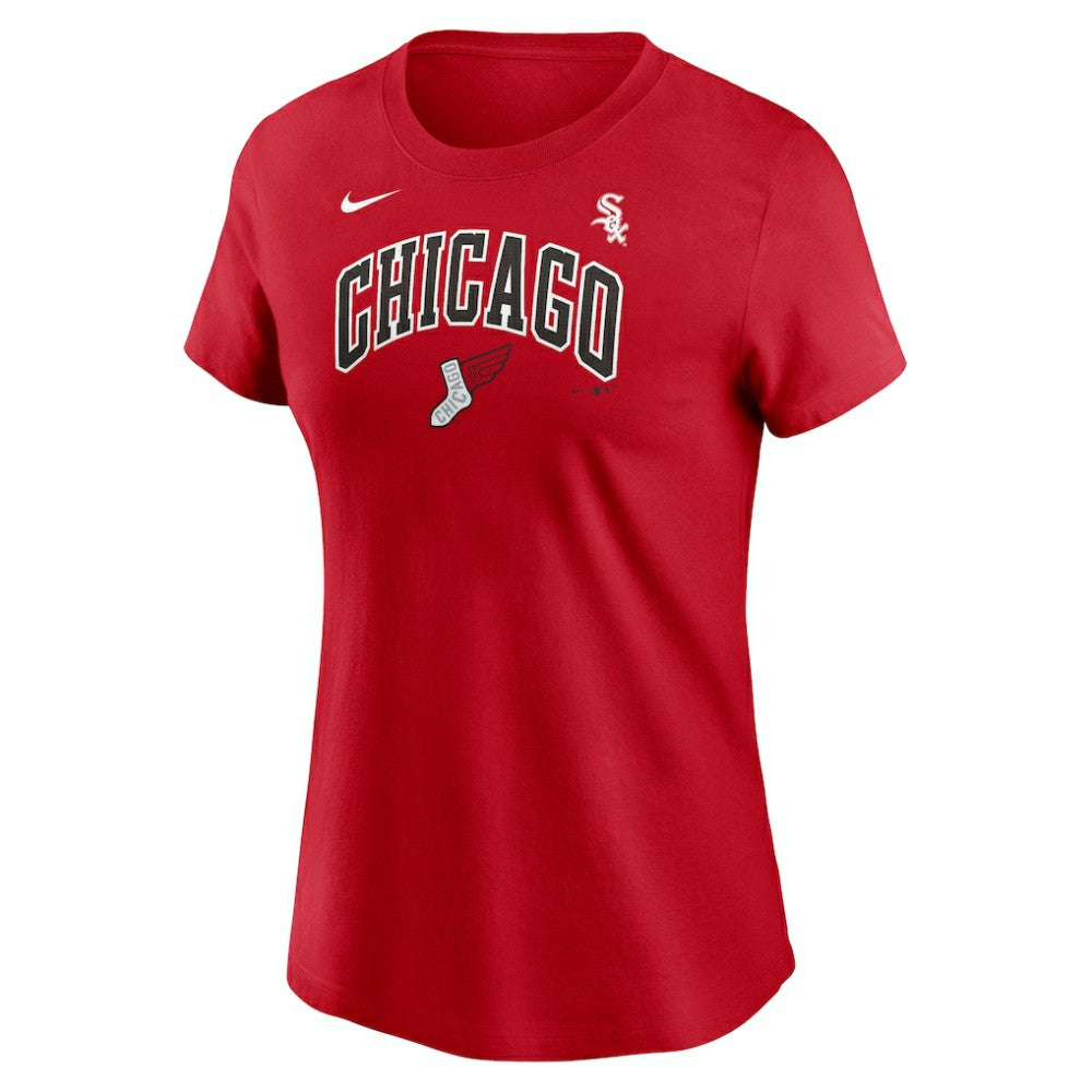 Red Luis Robert Jr. Chicago White Sox Nike Women's 2025 City Connect Fuse Name & Number T-Shirt