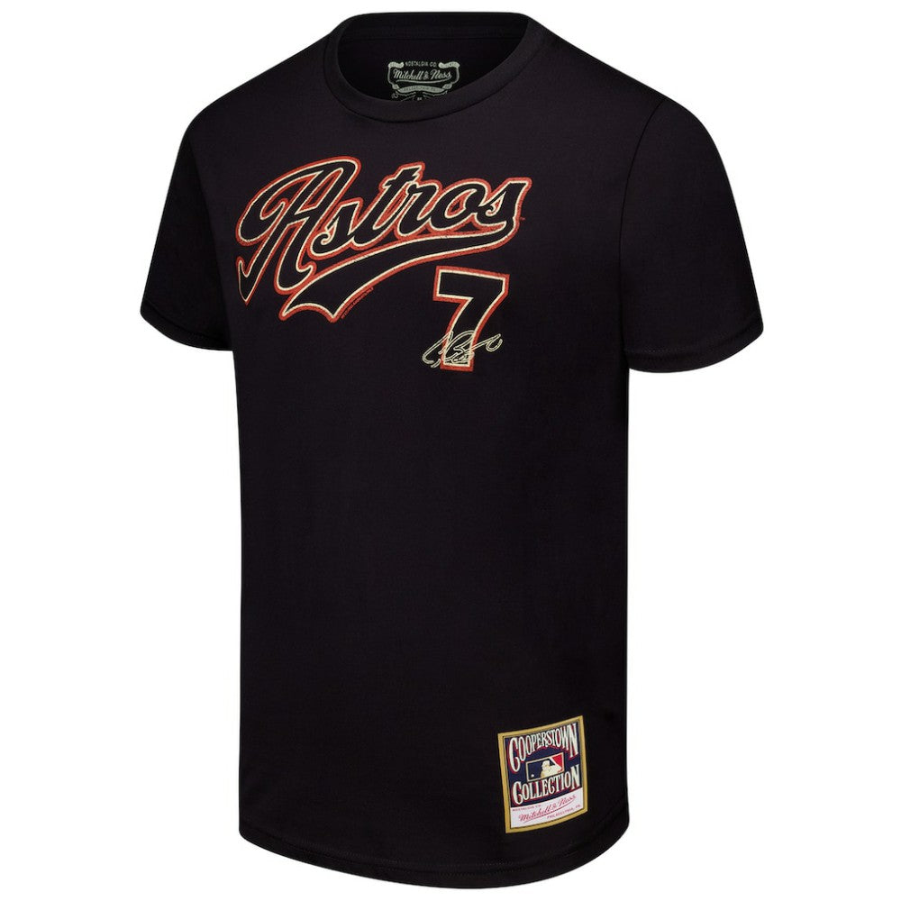Black Craig Biggio Houston Astros Mitchell & Ness Cooperstown Collection Player T-Shirt