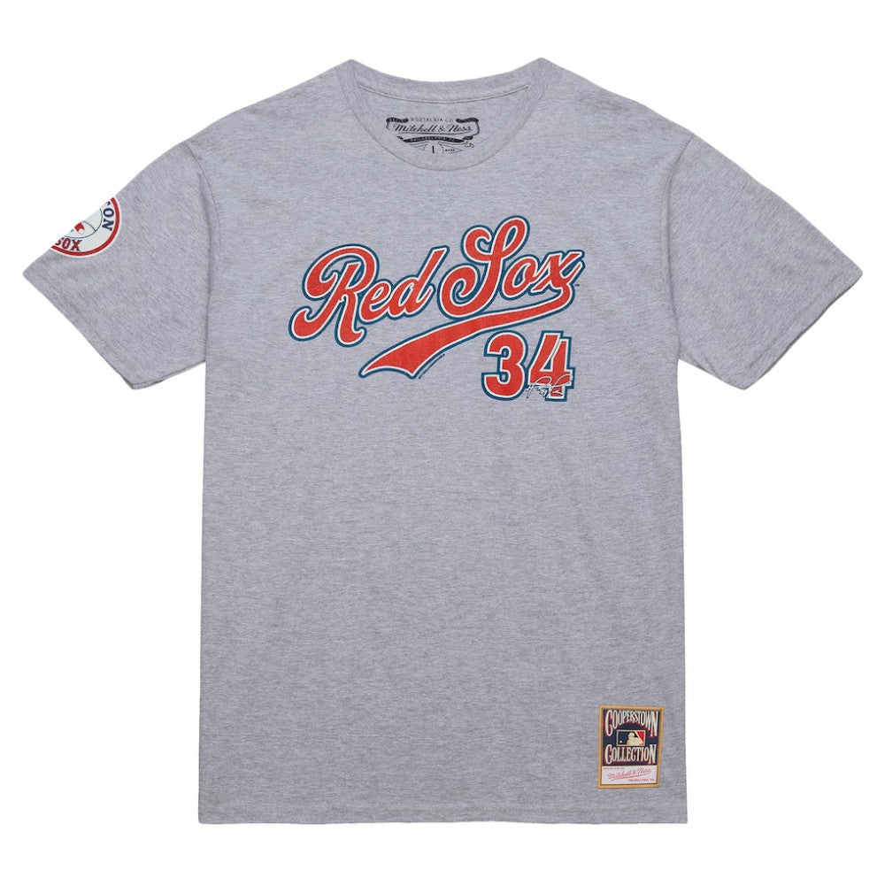 Grey Heather David Ortiz Boston Red Sox Mitchell & Ness Cooperstown Collection Player T-Shirt
