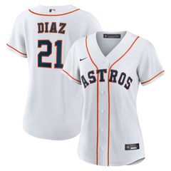 White Yainer Diaz Houston Astros Nike Women's Home Replica Jersey