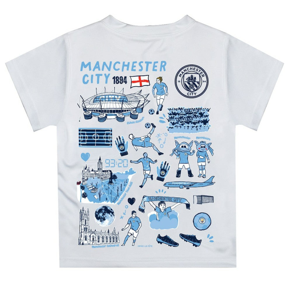 Manchester City Vive La Fete Youth Impressions Artwork T-Shirt
